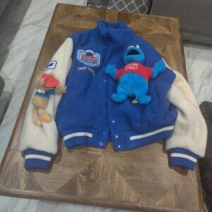 13DE MARZO Cookie Monster Bear jacket size M New Oversized